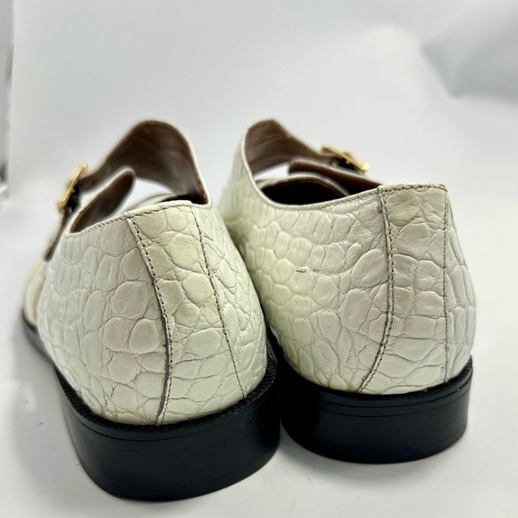 Marco Vicci white croc embossed city sandal loafers size 10.5 main image 7